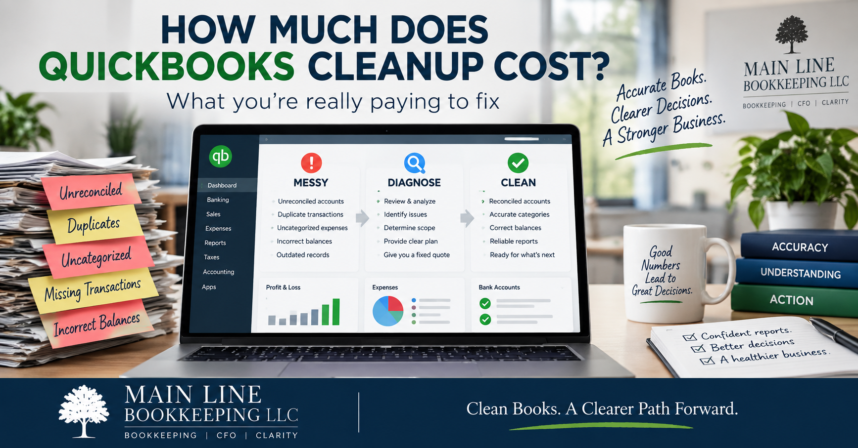 QuickBooks cleanup cost for small business books in 2026