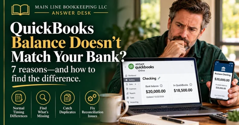 QuickBooks bank balance doesn't match bank statement – identifying common causes of differences