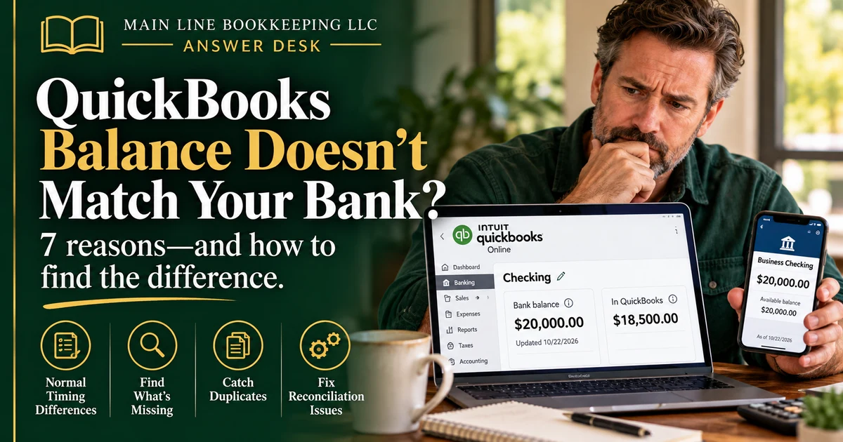 QuickBooks bank balance doesn't match bank statement – identifying common causes of differences