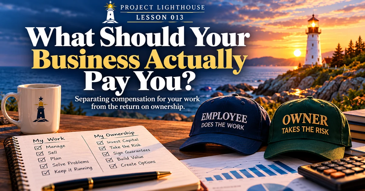 Business owner compensation: What should your business actually pay you? Project Lighthouse Lesson 013
